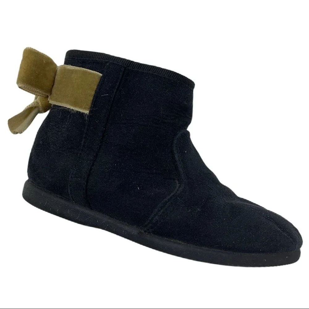 Childrenchic black suede bootie‎ gold bow 24 / 7.5